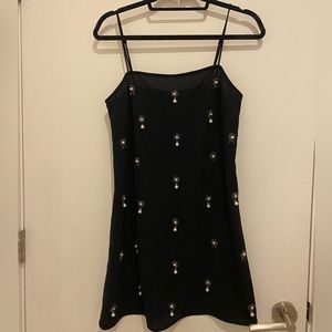 H&M black beaded mini dress